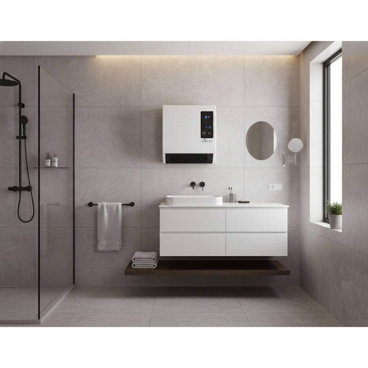 Chauffage électrique mural soufflant 2000W Trendy Numérique Programmable - Chauffage Salle de Bain Chauffe jusqu'à 20 m² NIKLAS - Image 10