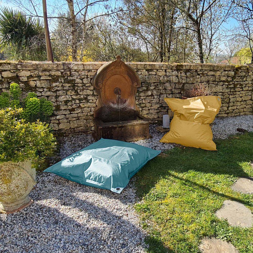 Jardindeco - Grand coussin uni Maxi Bleu Mineral - Image 2