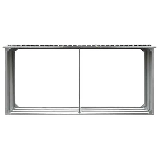 Abri de Stockage Bois XXL Acier Galvanisé pour Jardin 330x92x153 cm Gris - ComfortXL Outdoor Living - Image 3