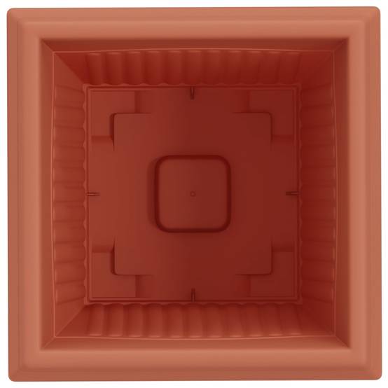 Lot de 6 Pots de Fleurs Carrés Plastique pour Terrasse Jardin Drainage 38x38x30 cm Rouge Brique - ComfortXL Outdoor Living - Image 7