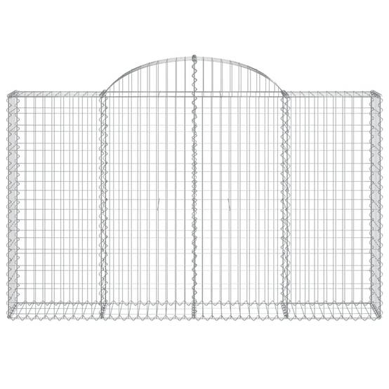 Gabion Arqué Fer Galvanisé Jardin 200x30x120/140cm 9pcs - ComfortXL Outdoor Living - Image 4