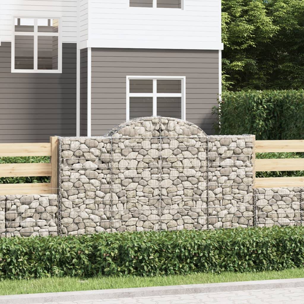 Gabion Arqué Fer Galvanisé Jardin 200x30x120/140cm 9pcs - ComfortXL Outdoor Living - Image 1