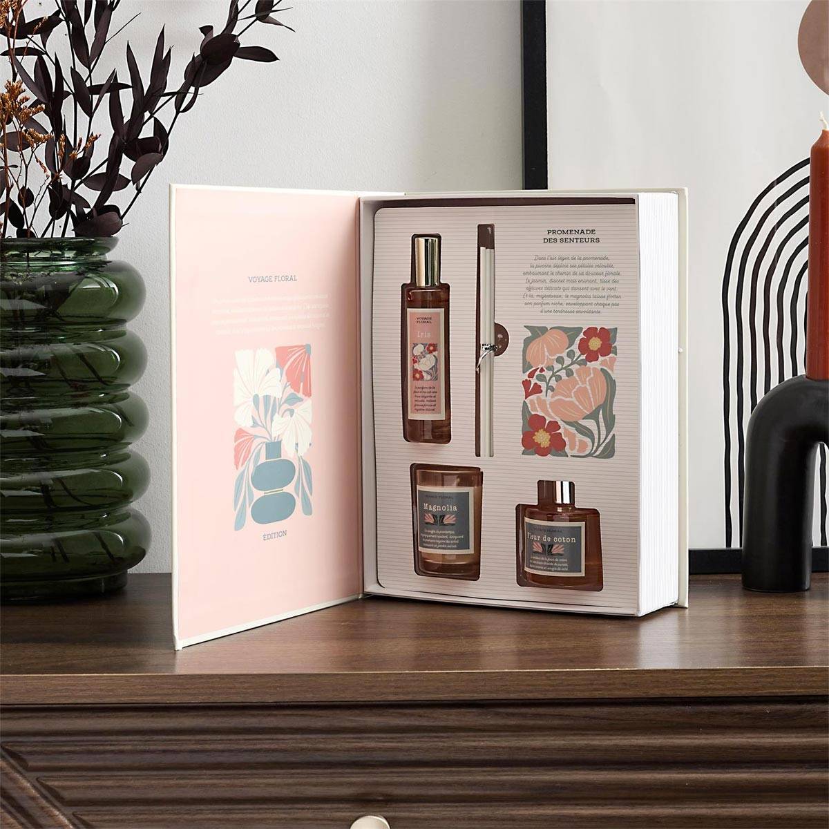 The Home Deco Factory - Coffret Senteur Parfumée "Flower" 25cm Fleur de Coton - Image 4