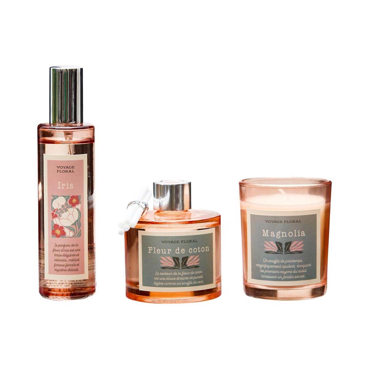 The Home Deco Factory - Coffret Senteur Parfumée "Flower" 25cm Fleur de Coton - Image 3