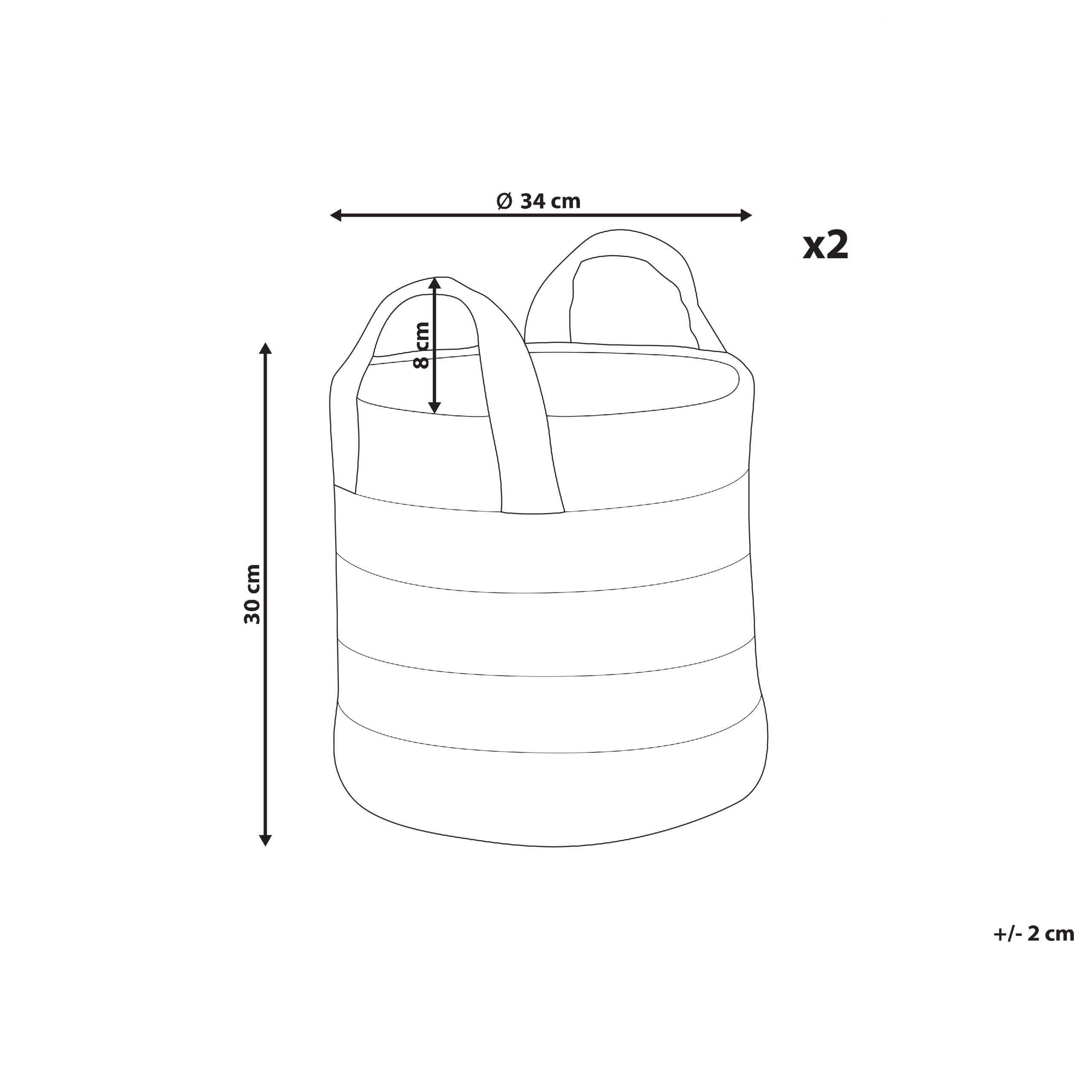 Panier Beige et Noir en Coton Rond 34 cm Corbeille à Linge Tressée Rangement pour Intérieur Minimaliste avec Anses Boîte - Image 3