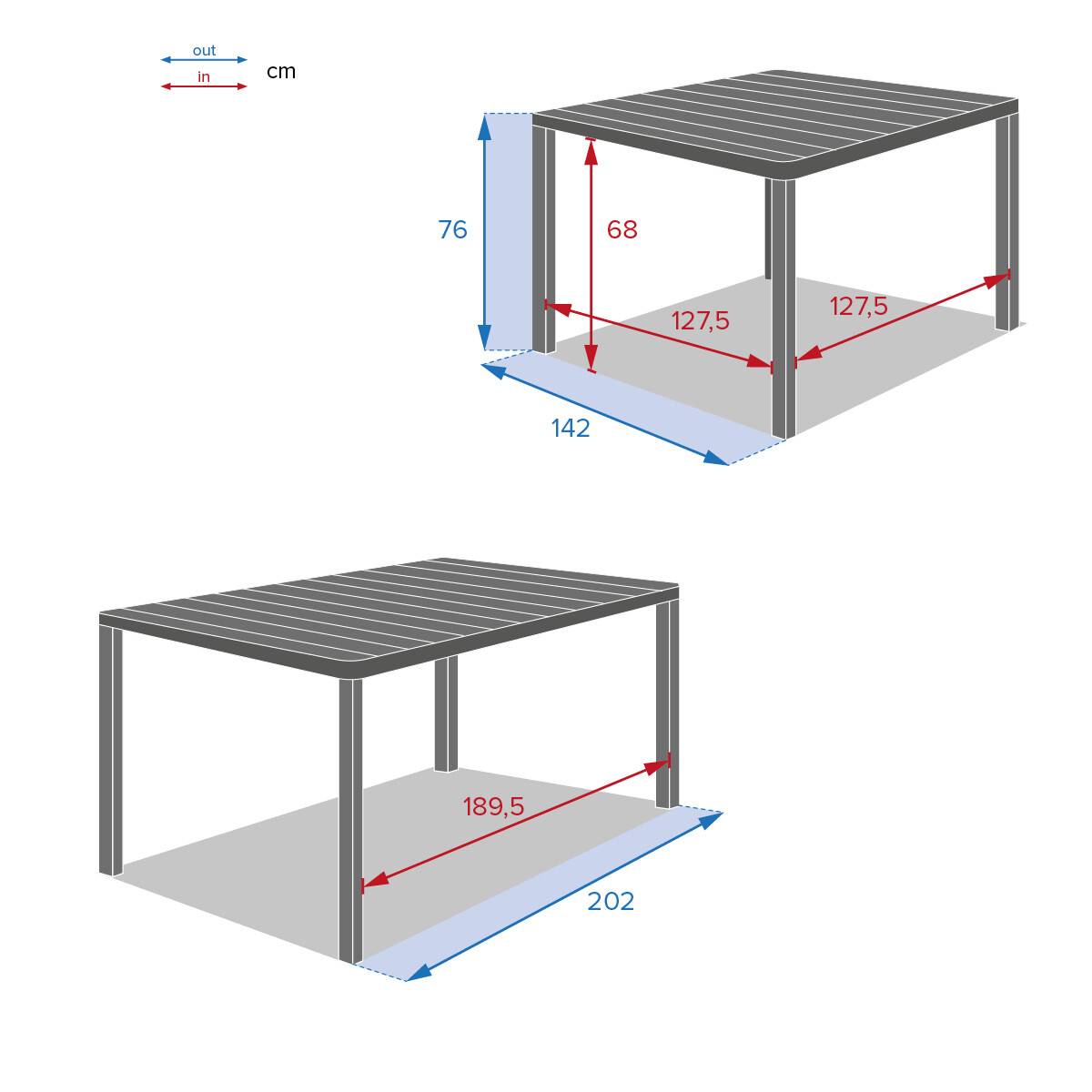 Hesperide - Table de jardin extensible carrée "Paradize" graphite 10 places en aluminium traité époxy Hespéride - Image 6