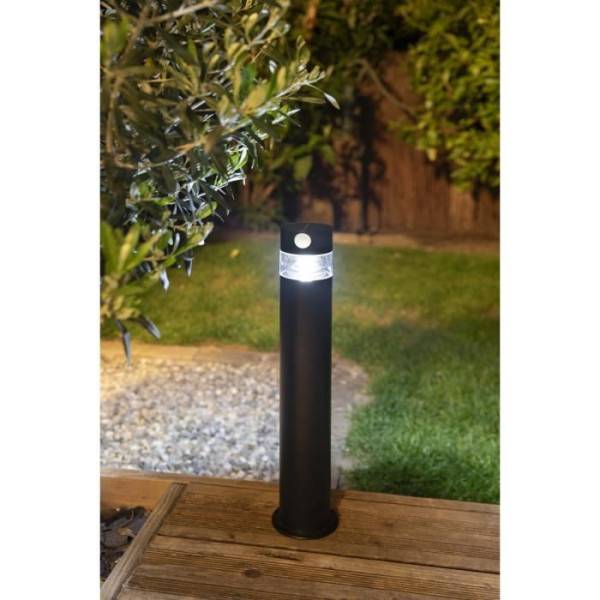 Borne solaire - GALIX - G4585C - Forte clarte - Inox avec détecteur - H50 cm - 150 Lumens - Image 1