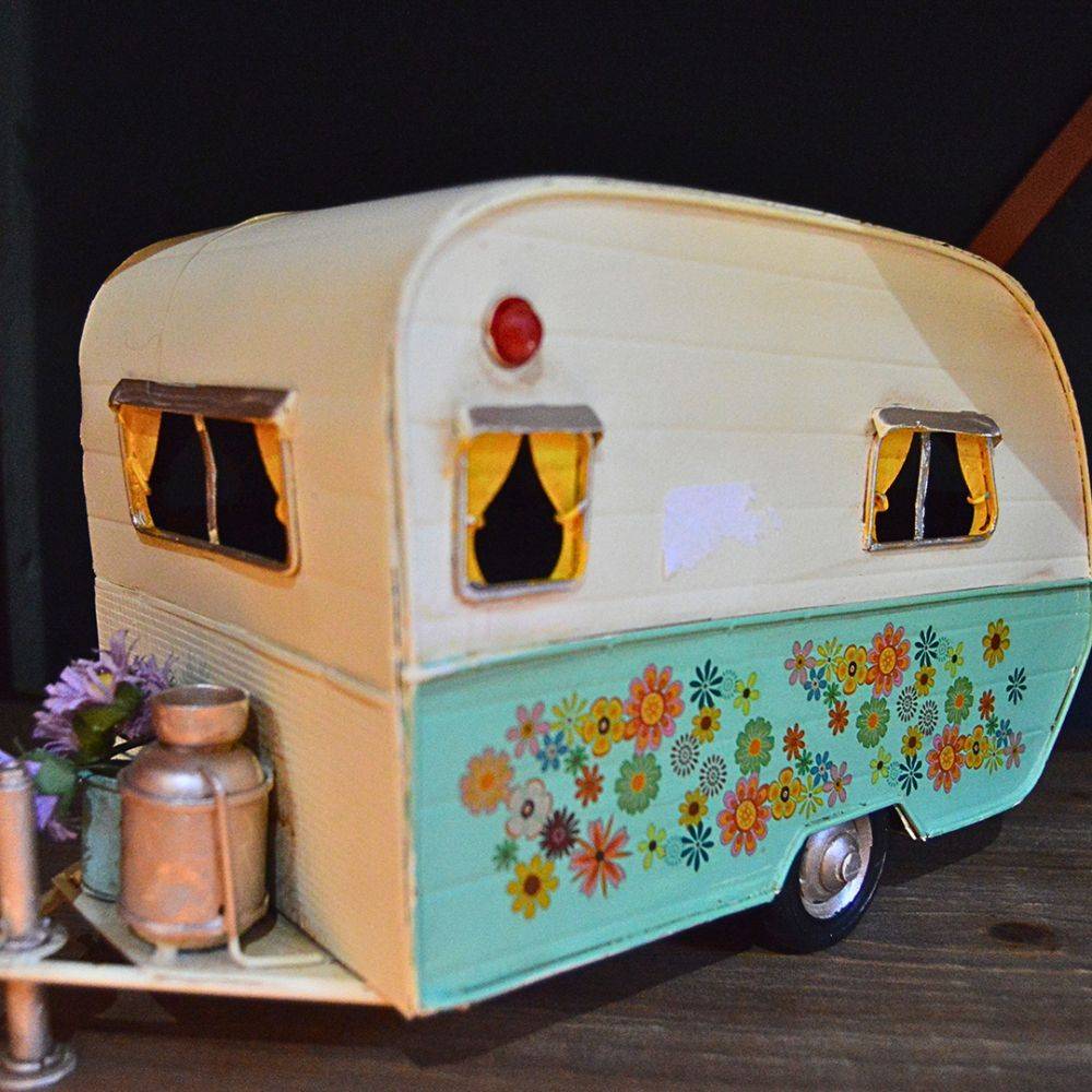 Antic Line Creations - Caravane vintage décorative en métal - Image 2