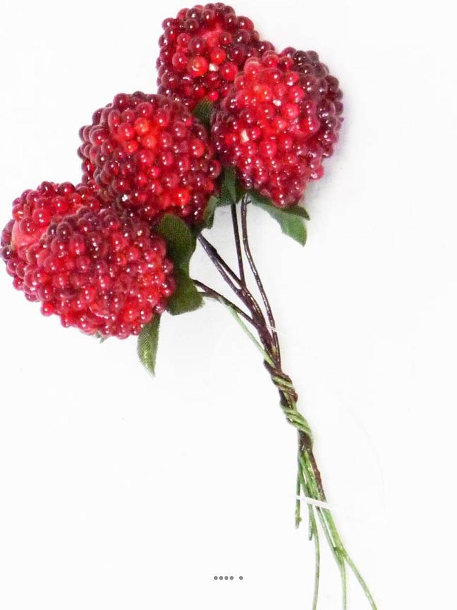 Artificielles - Mures artificielles Fruits rouges X6 Diamètre 2,50 CM Rouge - couleur: Rouge - Image 2