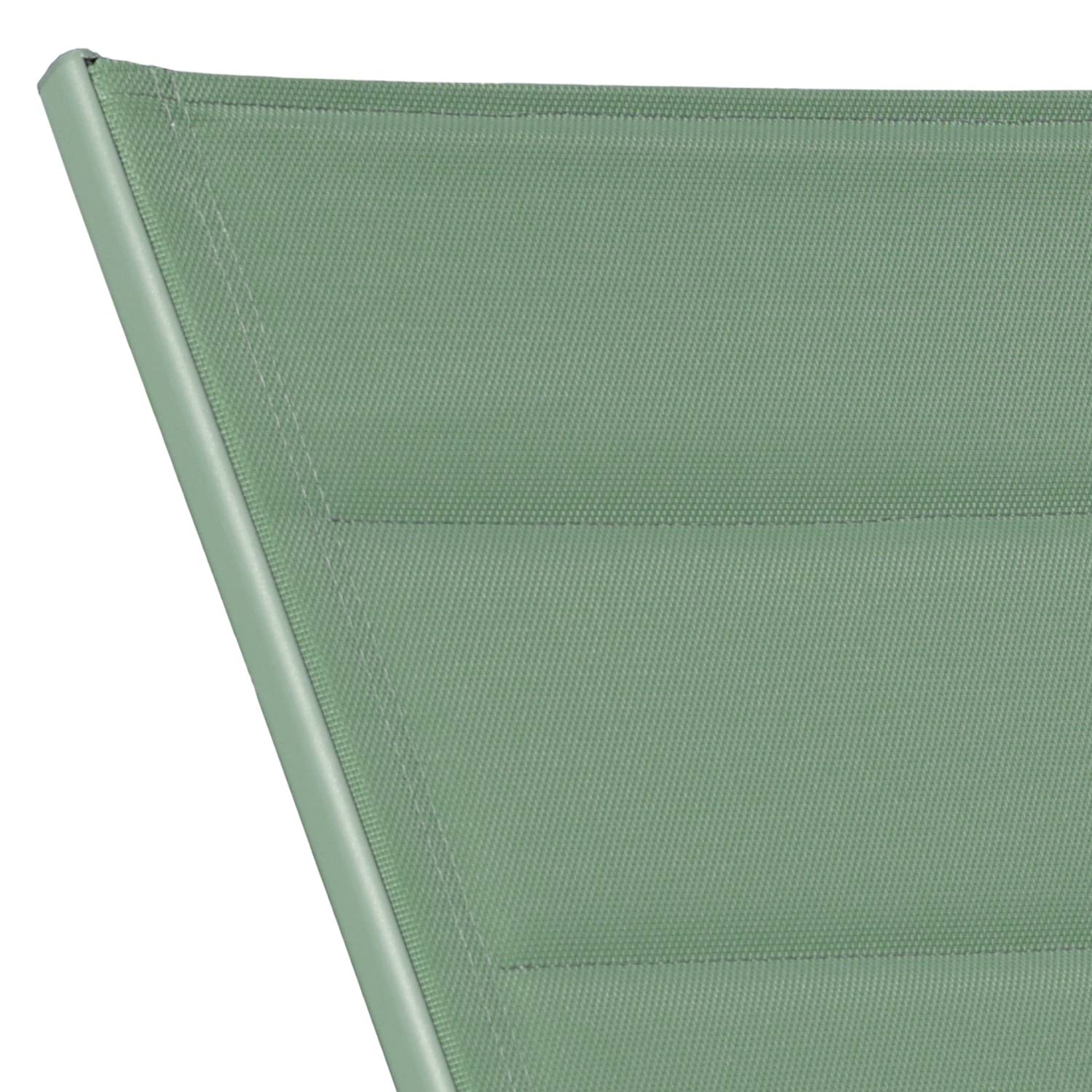 Set bain de soleil et table d'appoint BARBADOS en textilène vert sauge - aluminium vert sauge - HAPPY GARDEN - Image 3