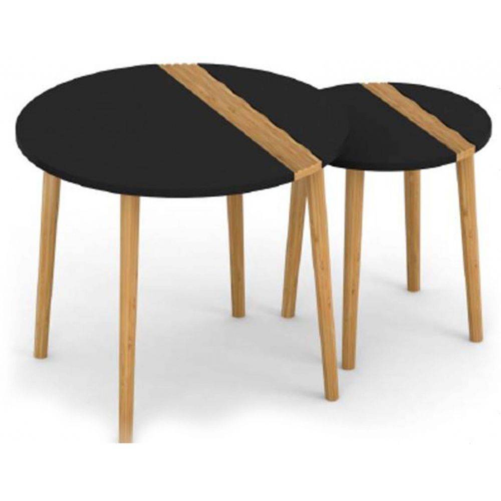 The Home Deco Factory - Tables gigognes bicolores Relief (Lot de 2) - Image 4