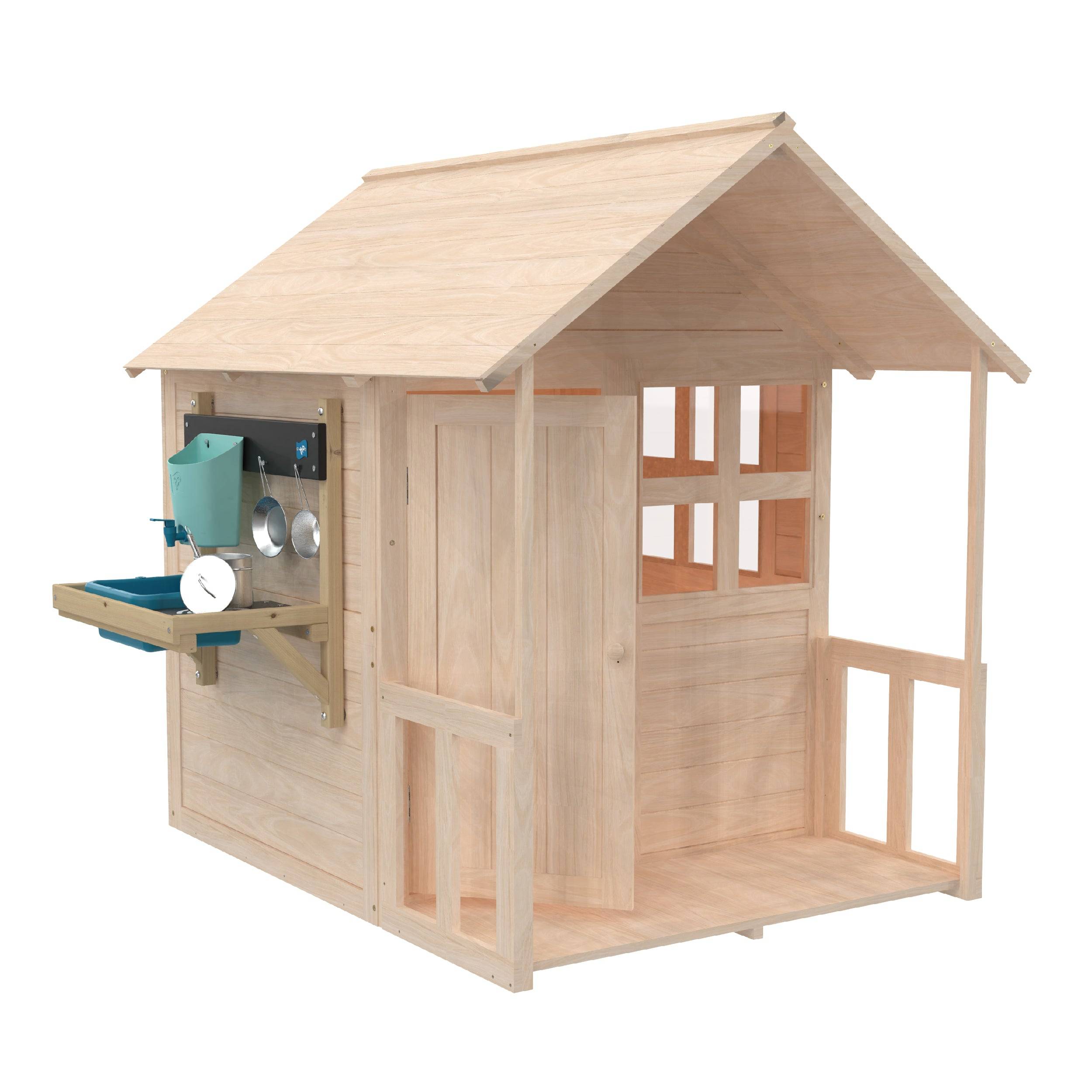 Maisonnette cabane enfant avec plancher - véranda - cuisine BOUTON D'OR COTTAGE en bois FSC® - Image 2
