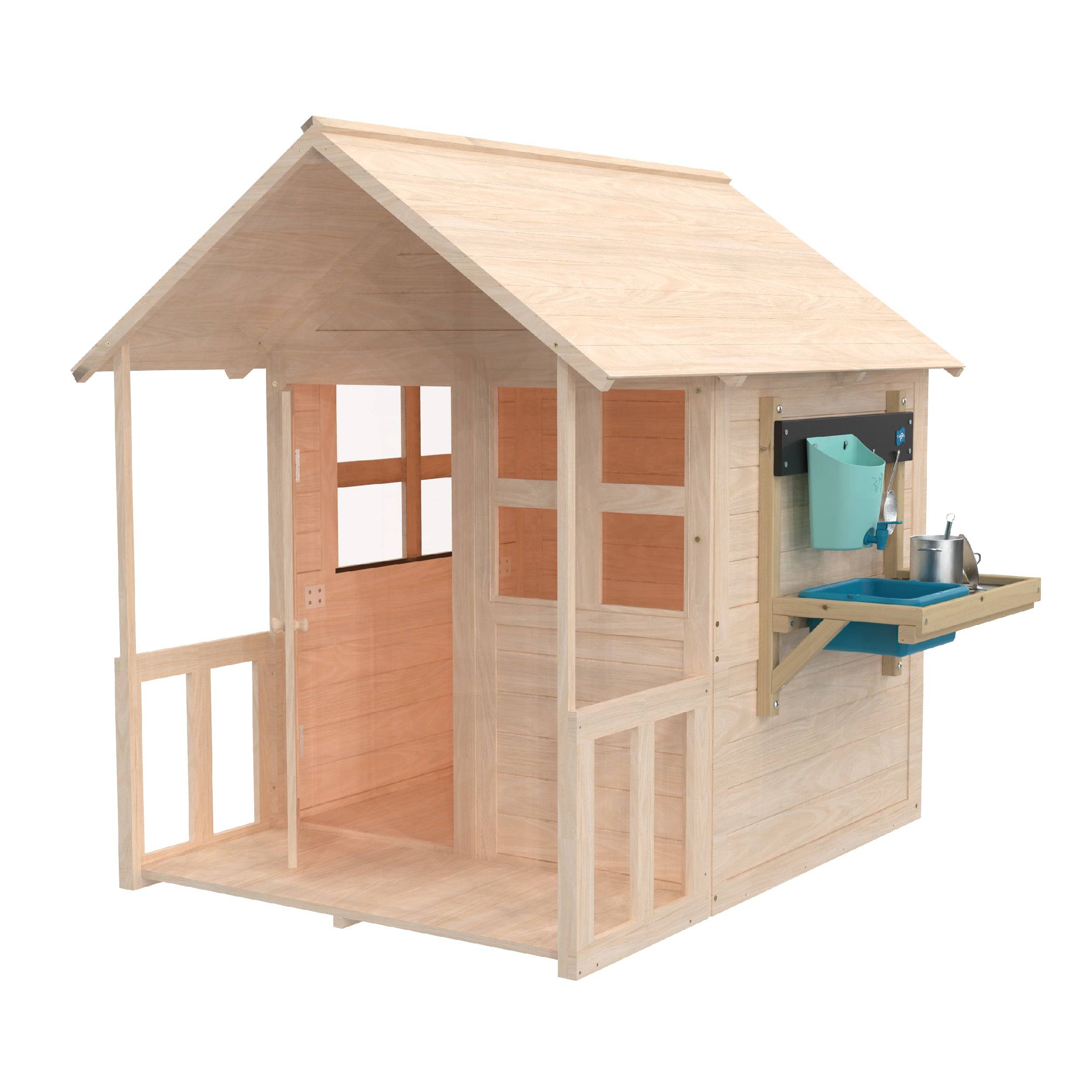 Maisonnette cabane enfant avec plancher - véranda - cuisine BOUTON D'OR COTTAGE en bois FSC® - Image 5