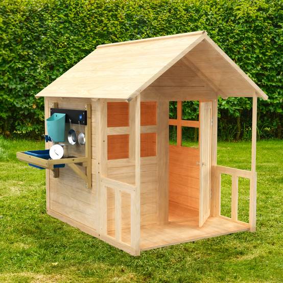 Maisonnette cabane enfant avec plancher - véranda - cuisine BOUTON D'OR COTTAGE en bois FSC® - Image 1