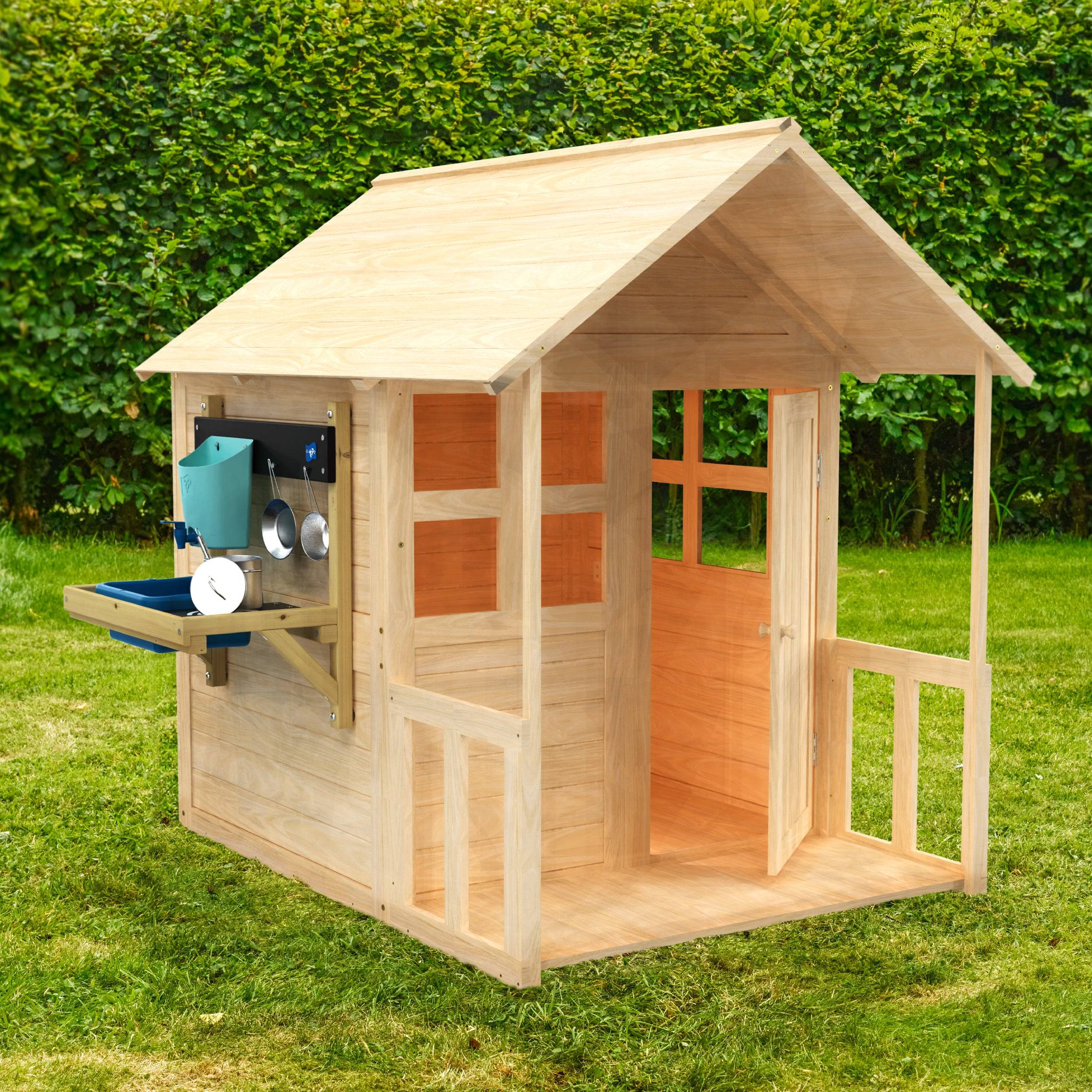 Maisonnette cabane enfant avec plancher - véranda - cuisine BOUTON D'OR COTTAGE en bois FSC® - Image 1