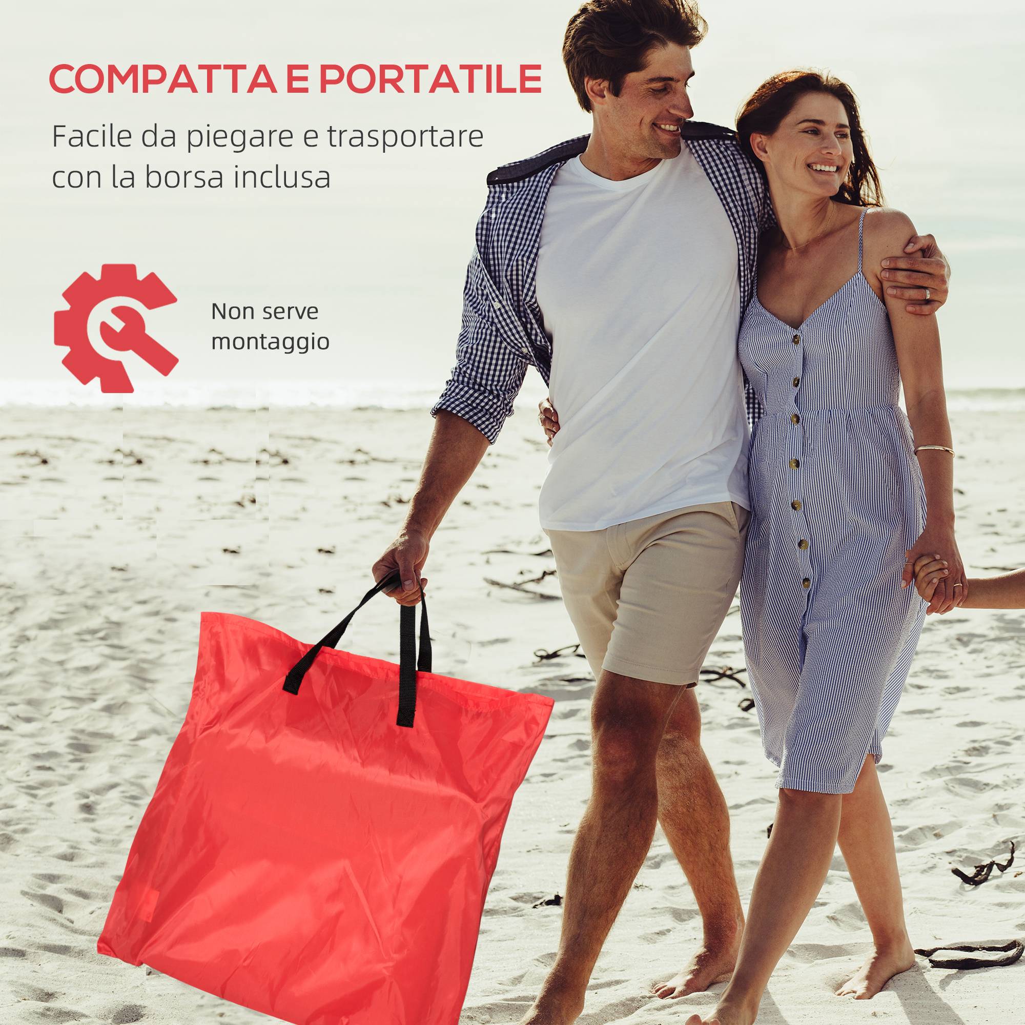 Ensemble de 2 chaises longues de plage pliables avec dossier réglable sur 5 niveaux et sac de rangement, rouge - Image 7