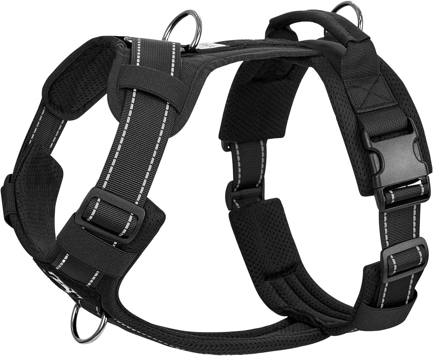 Harnais tactique Diesel OneTigris noir M - rembourré, réfléchissant, 1 poignée, 3 anneaux D