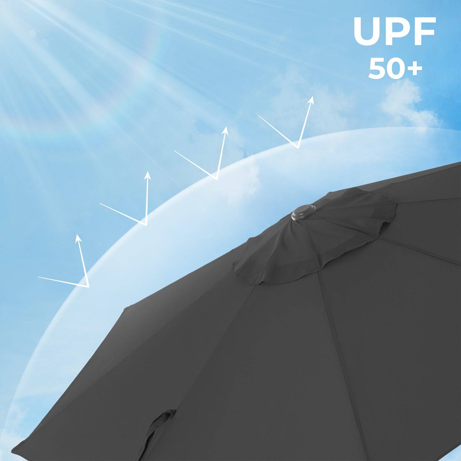 Helloshop26 - Parasol décentré de jardin ombrelle de terrasse rotatif à 360° diamètre 3 m protection salaire upf 50+ inclinaison réglable avec manivelle d’ouvertur - Image 2