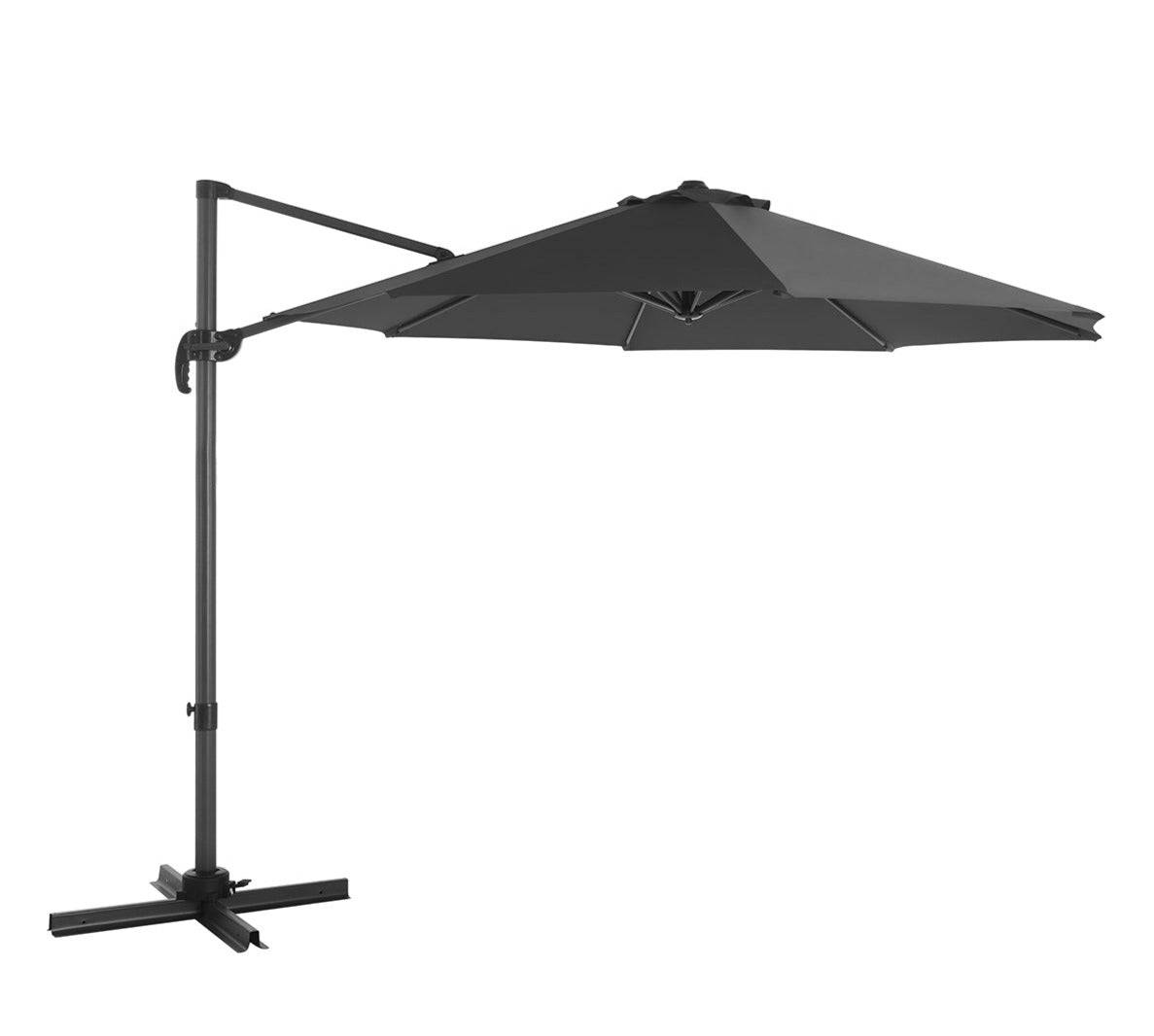 Helloshop26 - Parasol décentré de jardin ombrelle de terrasse rotatif à 360° diamètre 3 m protection salaire upf 50+ inclinaison réglable avec manivelle d’ouvertur - Image 1