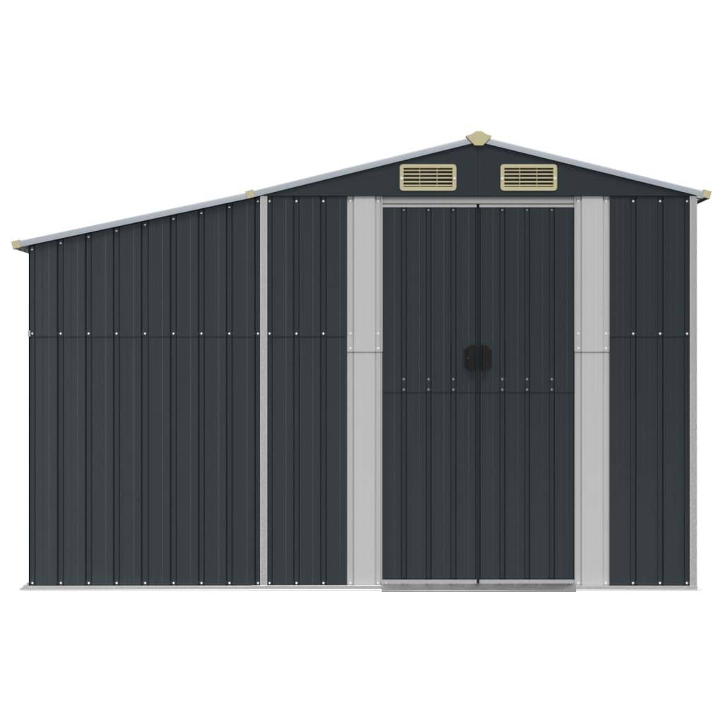 Abri de Jardin Acier Galvanisé avec Bûcher Rangement 277x193cm Anthracite - ComfortXL Outdoor Living - Image 4