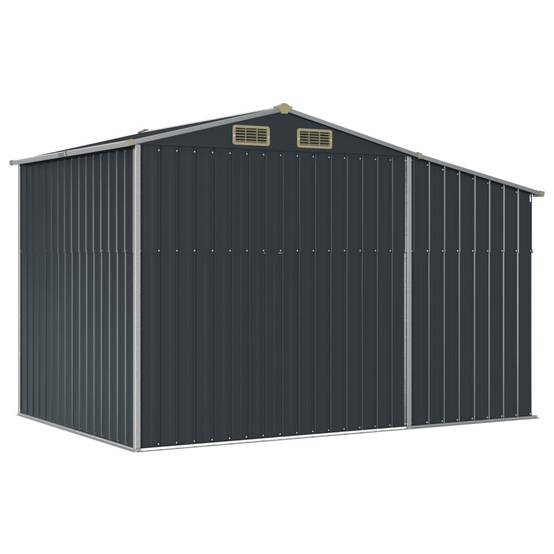 Abri de Jardin Acier Galvanisé avec Bûcher Rangement 277x193cm Anthracite - ComfortXL Outdoor Living - Image 7