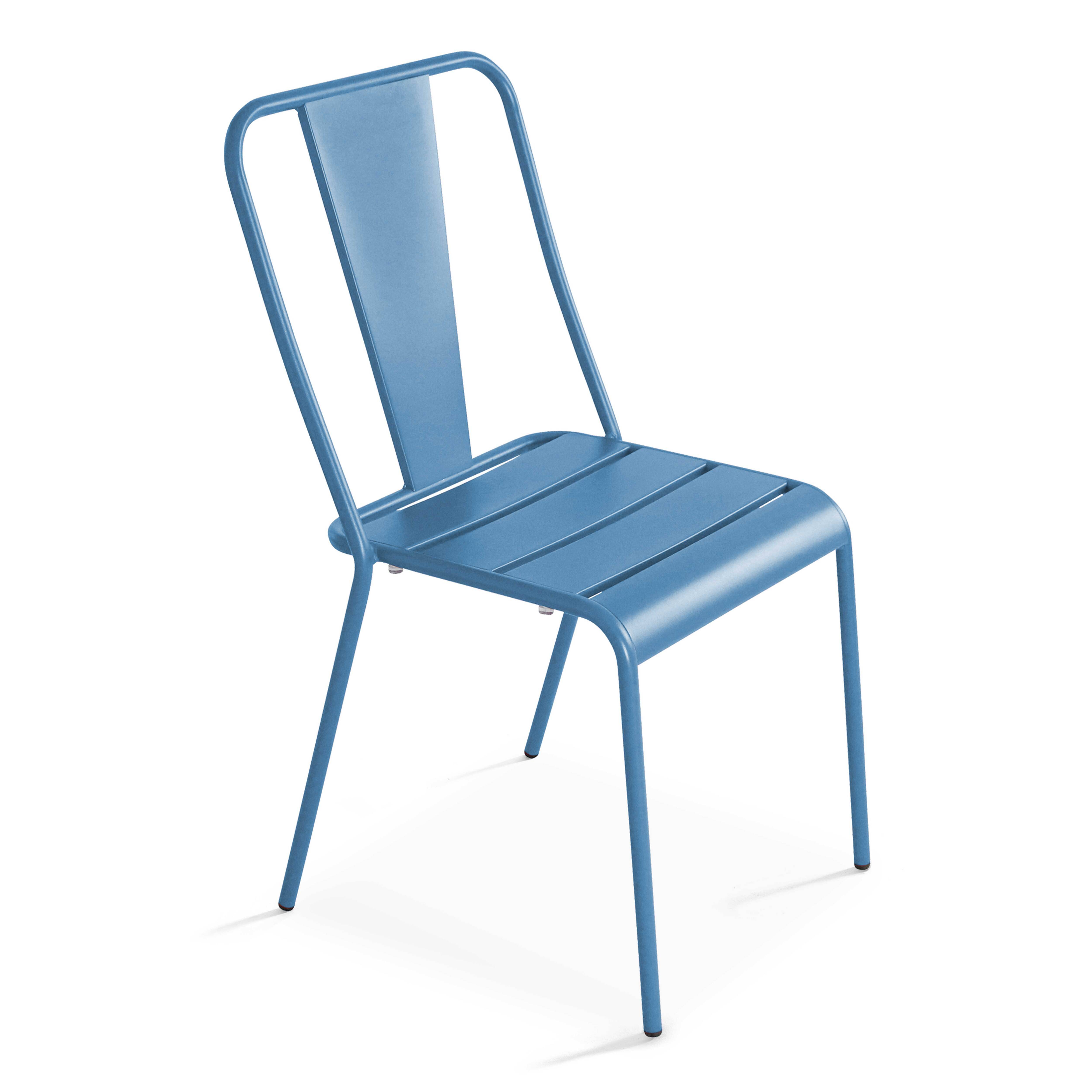 Oviala - Ensemble table inclinable de jardin et 2 chaises bleu pacific Palavas - Oviala - Image 6