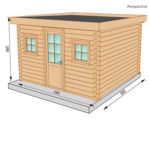 Studio de jardin BALMAY 15m² - Bois Douglas épaisseur 55mm - Porte & fenêtres bois - Toiture Bacacier avec voliges ss toiture - MON CHALET DE JARDIN - Image 2