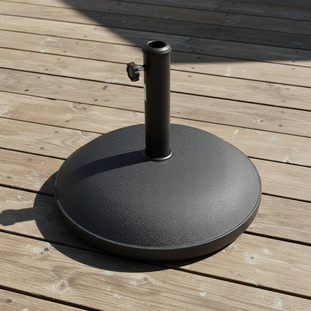 Pied de parasol rond en ciment gris 25 kg Cimenta - Gecko Jardin - Image 2