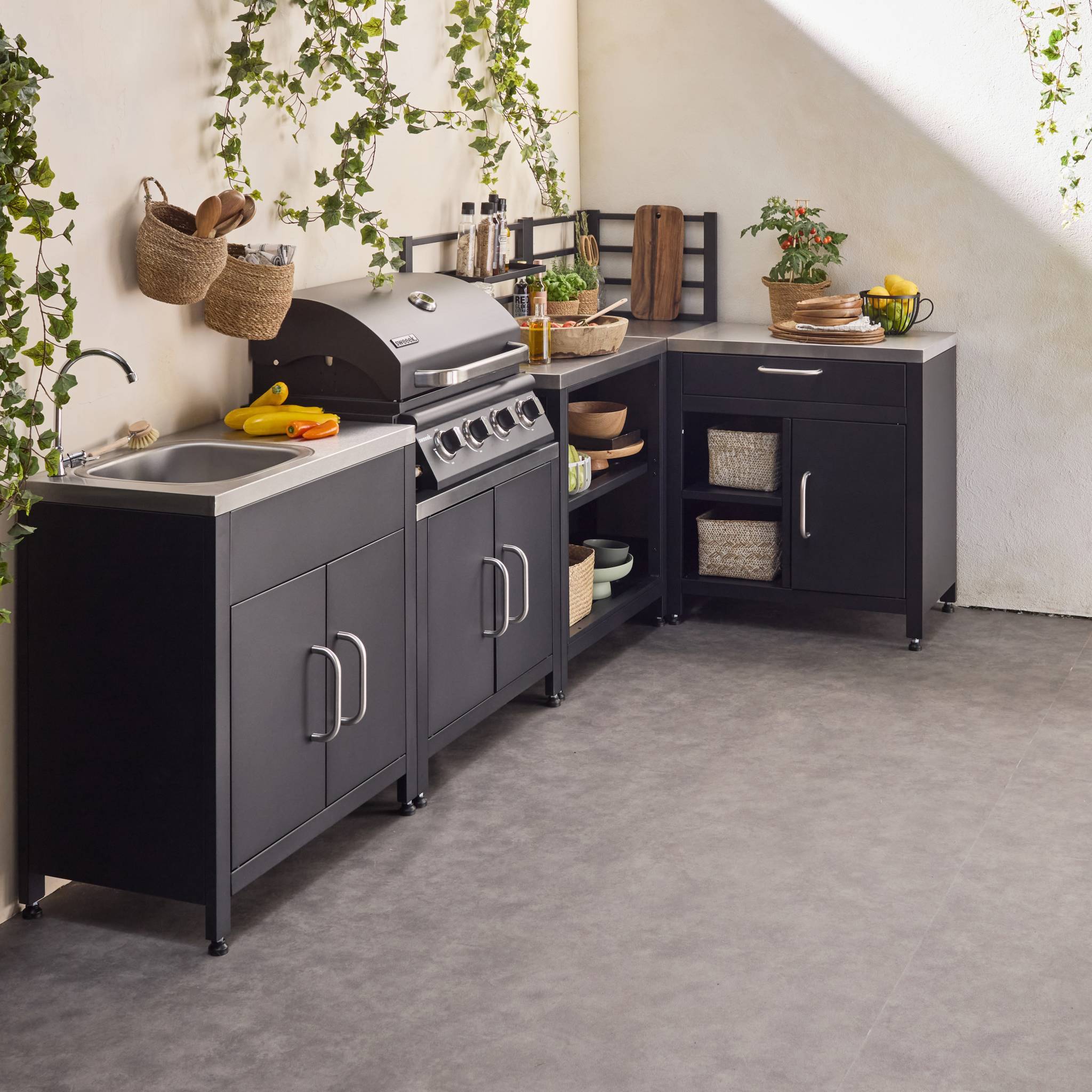 Cuisine extérieure modulable, cuisine d'été