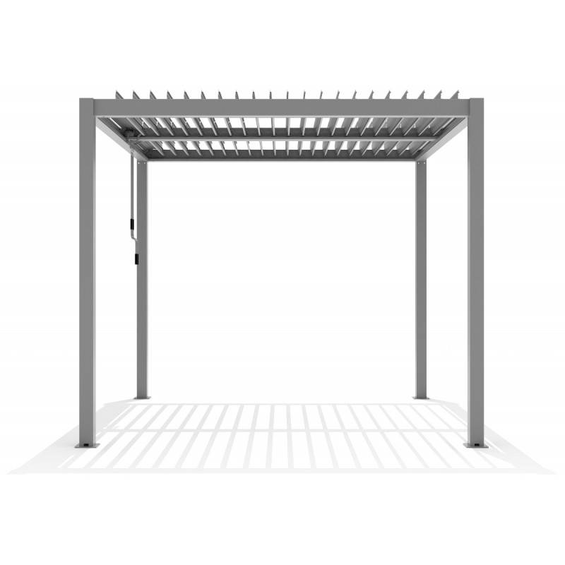 Pergola bioclimatique autoportante 3x3m aluminium gris clair X-METAL - Image 7