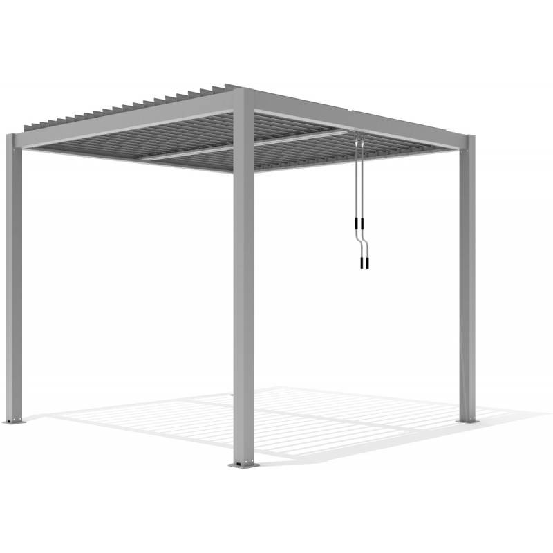 Pergola bioclimatique autoportante 3x3m aluminium gris clair X-METAL - Image 6