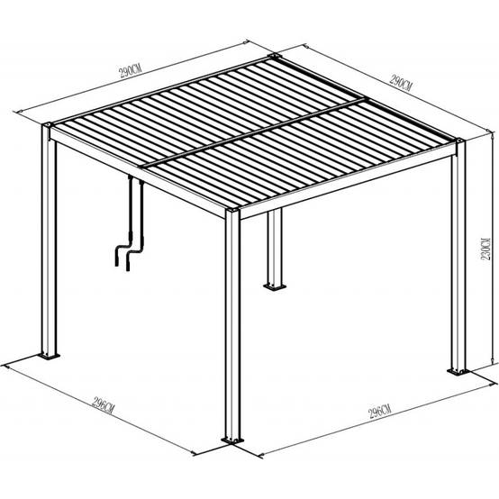 Pergola bioclimatique autoportante 3x3m aluminium gris clair X-METAL - Image 3