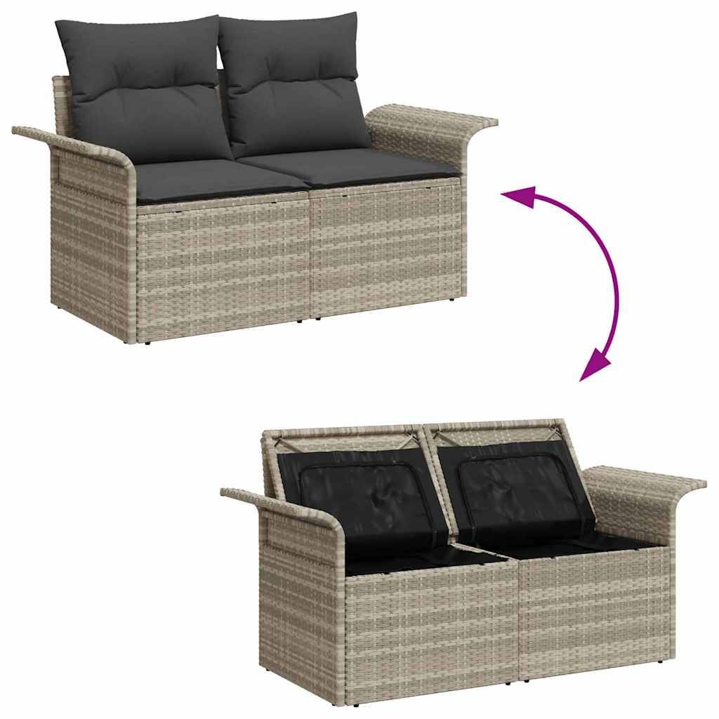 ComfortXL - Salon de jardin 6 places en poly rotin avec rangement et table Gris Clair – ComfortXL Outdoor Living - Image 3