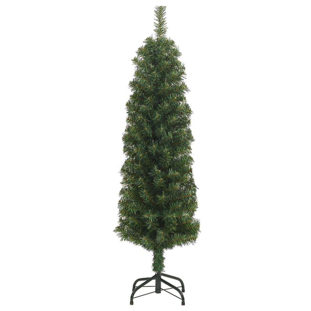 Sapin De Noël - Arbre de Noël artificiel mince avec support vert 120 cm PVC - Image 1