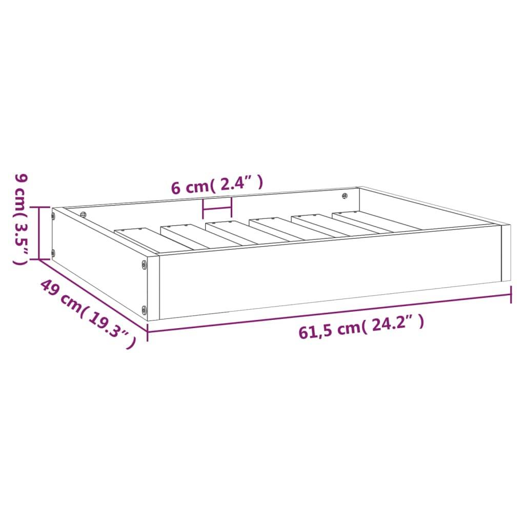 Vidaxl - Lit pour chien Gris 61,5x49x9 cm Bois de pin solide vidaXL 820853 - Image 3