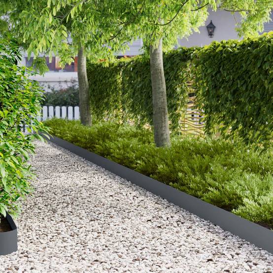 Bordures de jardin acier anthracite 100 x 12 cm - PANGIVO - Image 1