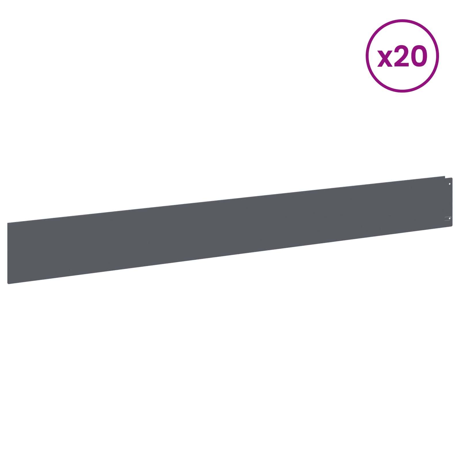 Bordures de jardin acier anthracite 100 x 12 cm - PANGIVO - Image 3