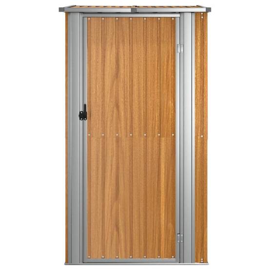 Abri de jardin 1.15m² Cabane de jardin - Marron 118,5x97x209,5 cm Acier galvanisé - Meuble Pro MAISON CHIC - Image 4