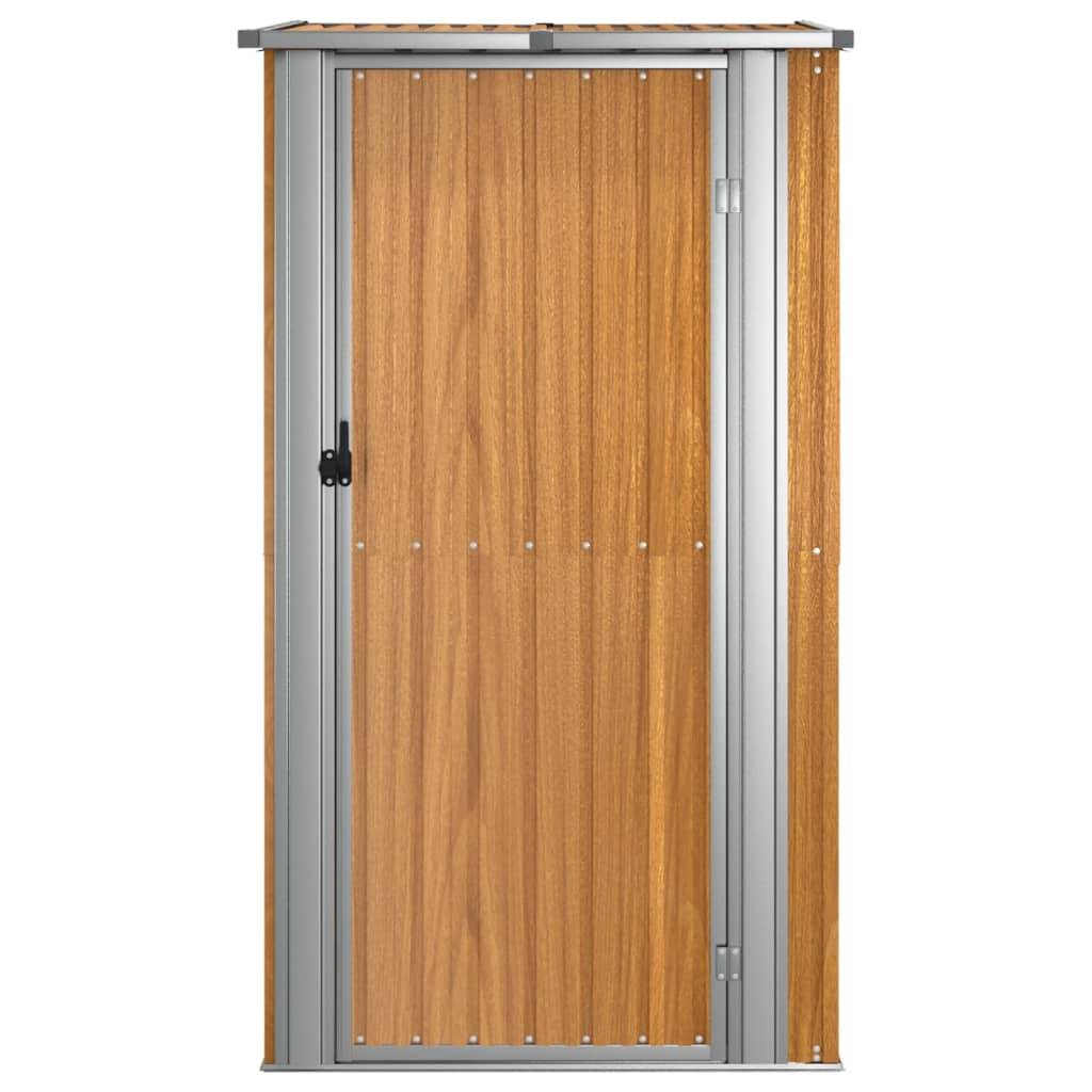 Abri de jardin 1.15m² Cabane de jardin - Marron 118,5x97x209,5 cm Acier galvanisé - Meuble Pro MAISON CHIC - Image 4
