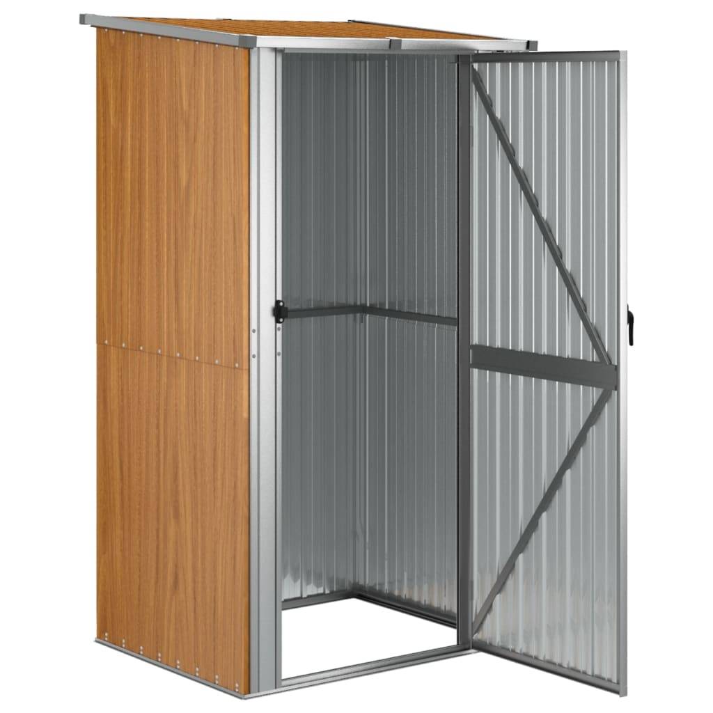 Abri de jardin 1.15m² Cabane de jardin - Marron 118,5x97x209,5 cm Acier galvanisé - Meuble Pro MAISON CHIC - Image 3