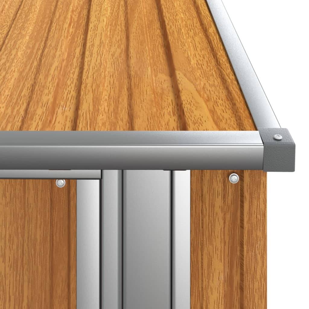 Abri de jardin 1.15m² Cabane de jardin - Marron 118,5x97x209,5 cm Acier galvanisé - Meuble Pro MAISON CHIC - Image 7