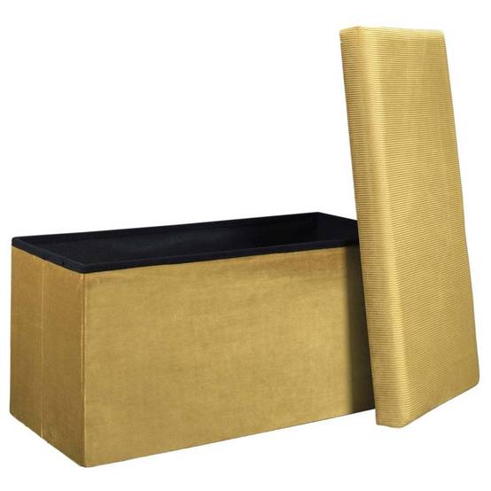 The Home Deco Factory - Banc coffre de rangement velours côtelé Giullia - Image 3