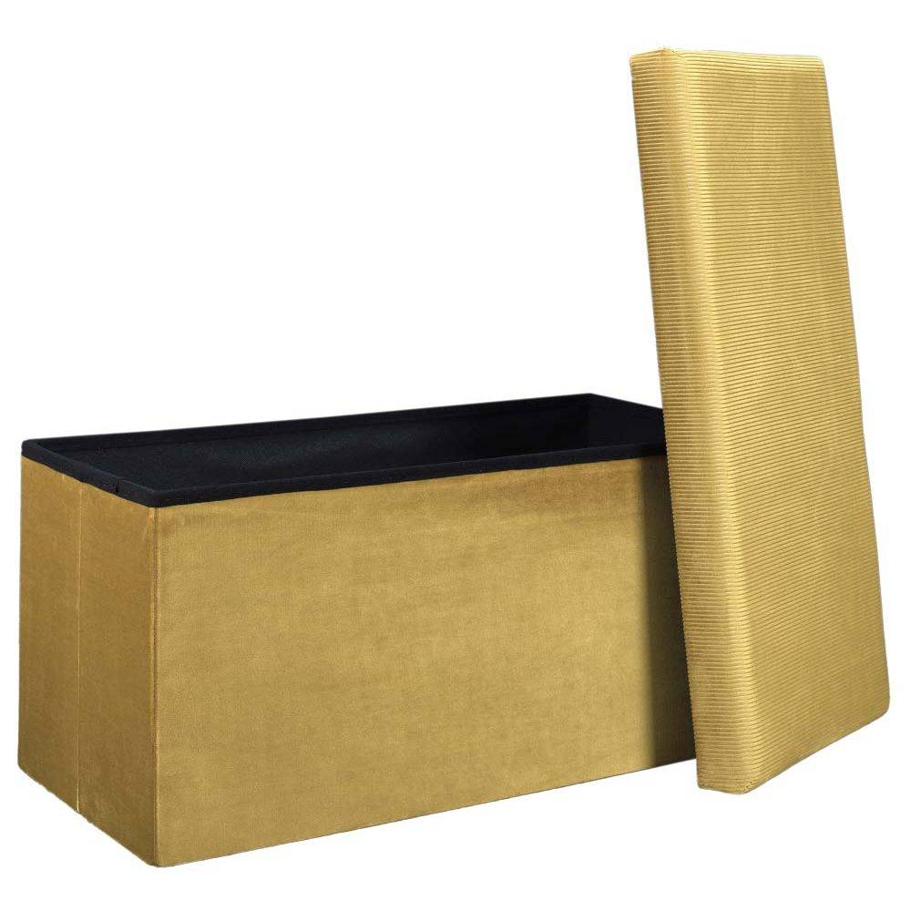 The Home Deco Factory - Banc coffre de rangement velours côtelé Giullia - Image 3