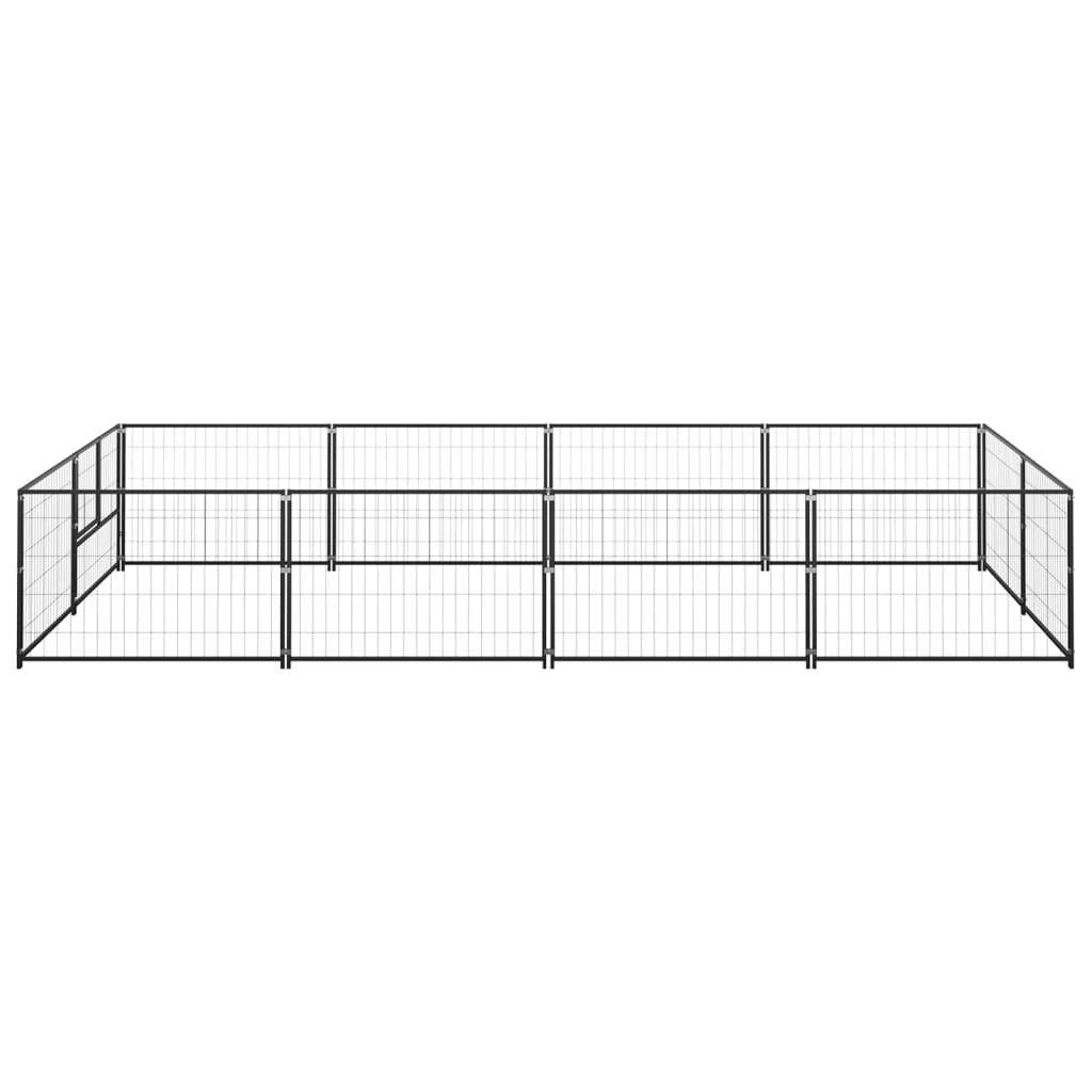 Helloshop26 - Chenil extérieur cage enclos parc animaux chien noir 8 m² acier - Image 3