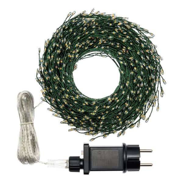 Lotti - Guirlande lumineuse Boa 6cm 1000 MicroLED blanc froid 8 modes timer câble métal vert IP44 Lotti - Image 3