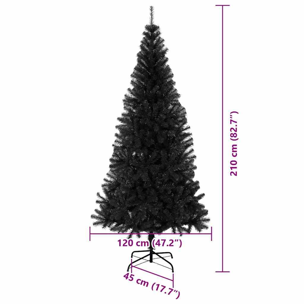 Vidaxl - Sapin de Noël Noir 210 cm PVC vidaXL 3396492 - Image 3