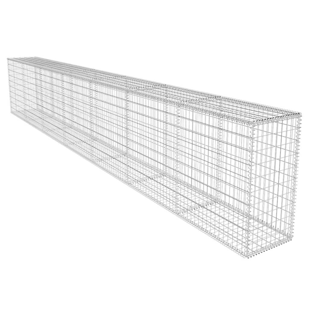 Mur en gabion | Panier de gabion avec couvercle Acier galvanisé 600x50x100 cm - Image 1