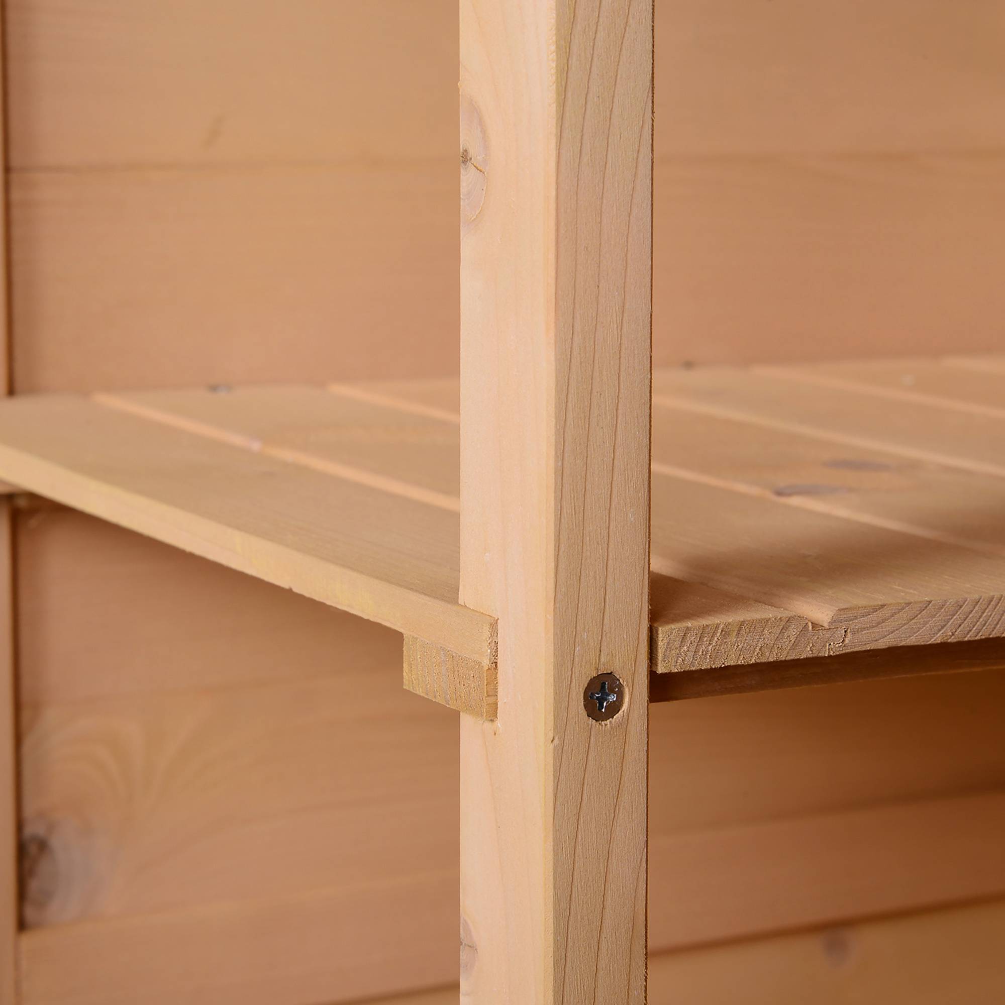 Armoire abri de Jardin Remise pour Outils Bois de Sapin pré-huilé Toit bitumé incliné - Grande Porte - Image 10