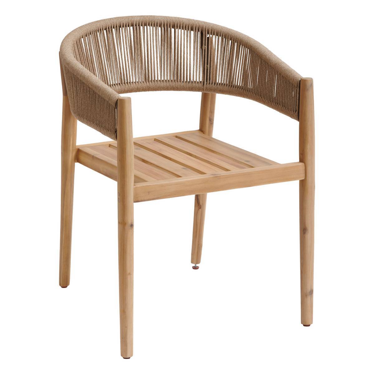 Hesperide - Lot de 2 fauteuils de jardin "Tevio" miel en aluminium traité époxy et acacia Hespéride - Image 3