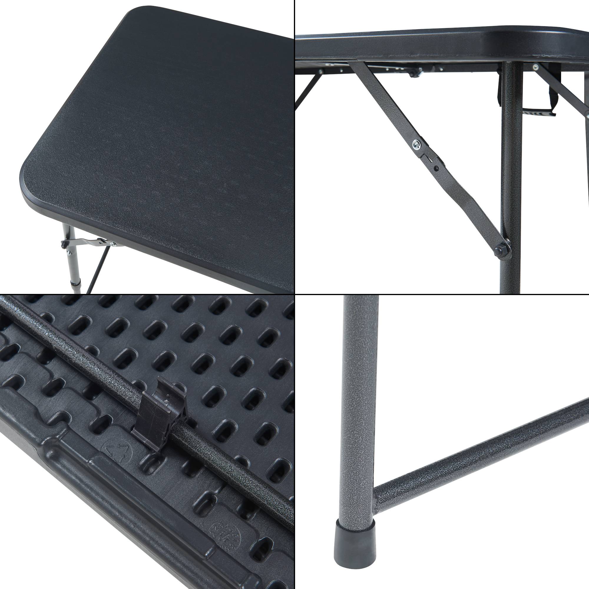 Table de camping pliante Adelfia à hauteur réglable 120 x 60 cm noir [en.casa] - Image 10